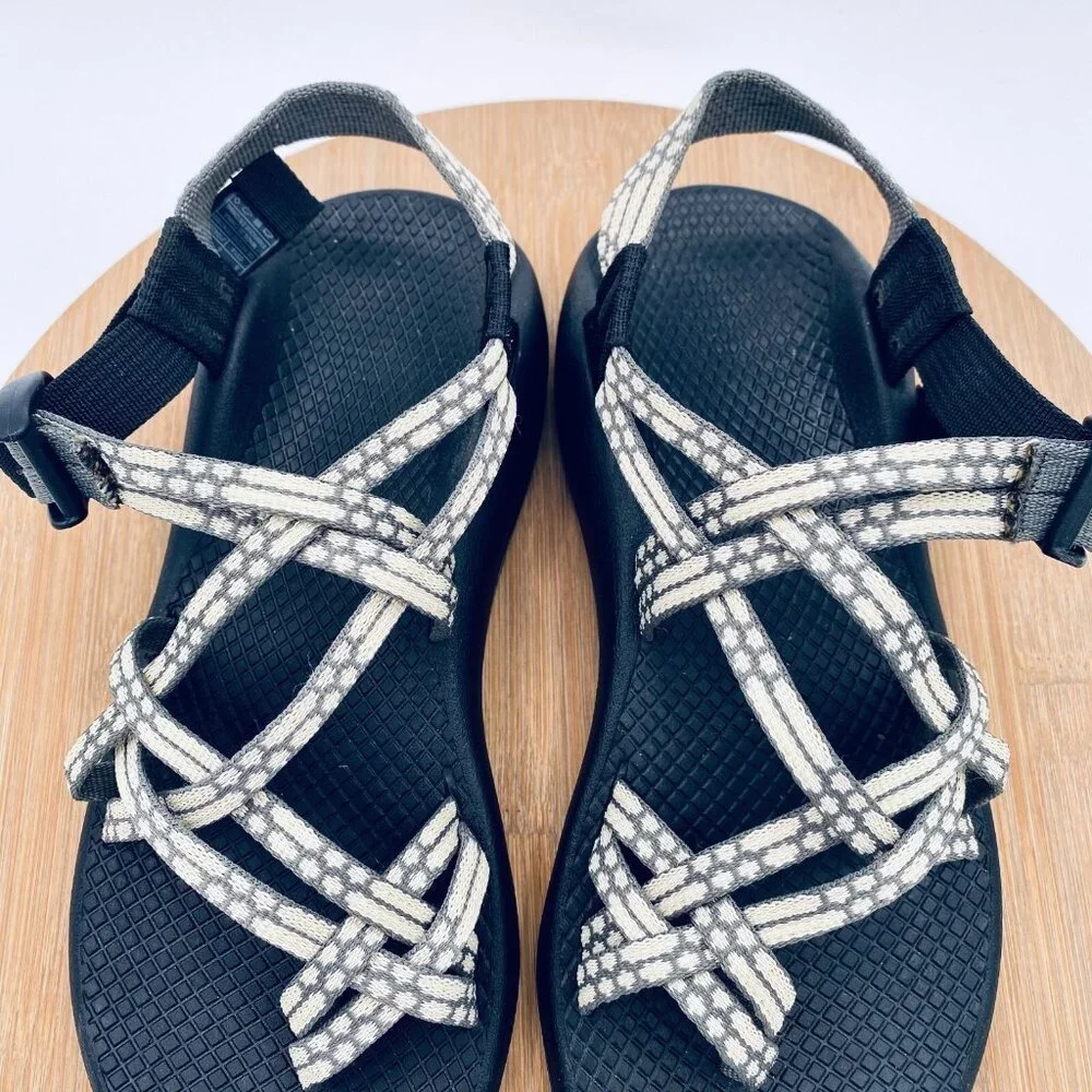 Chaco Women's Black Sandals with White Patterned Straps - Picture 4 of 10